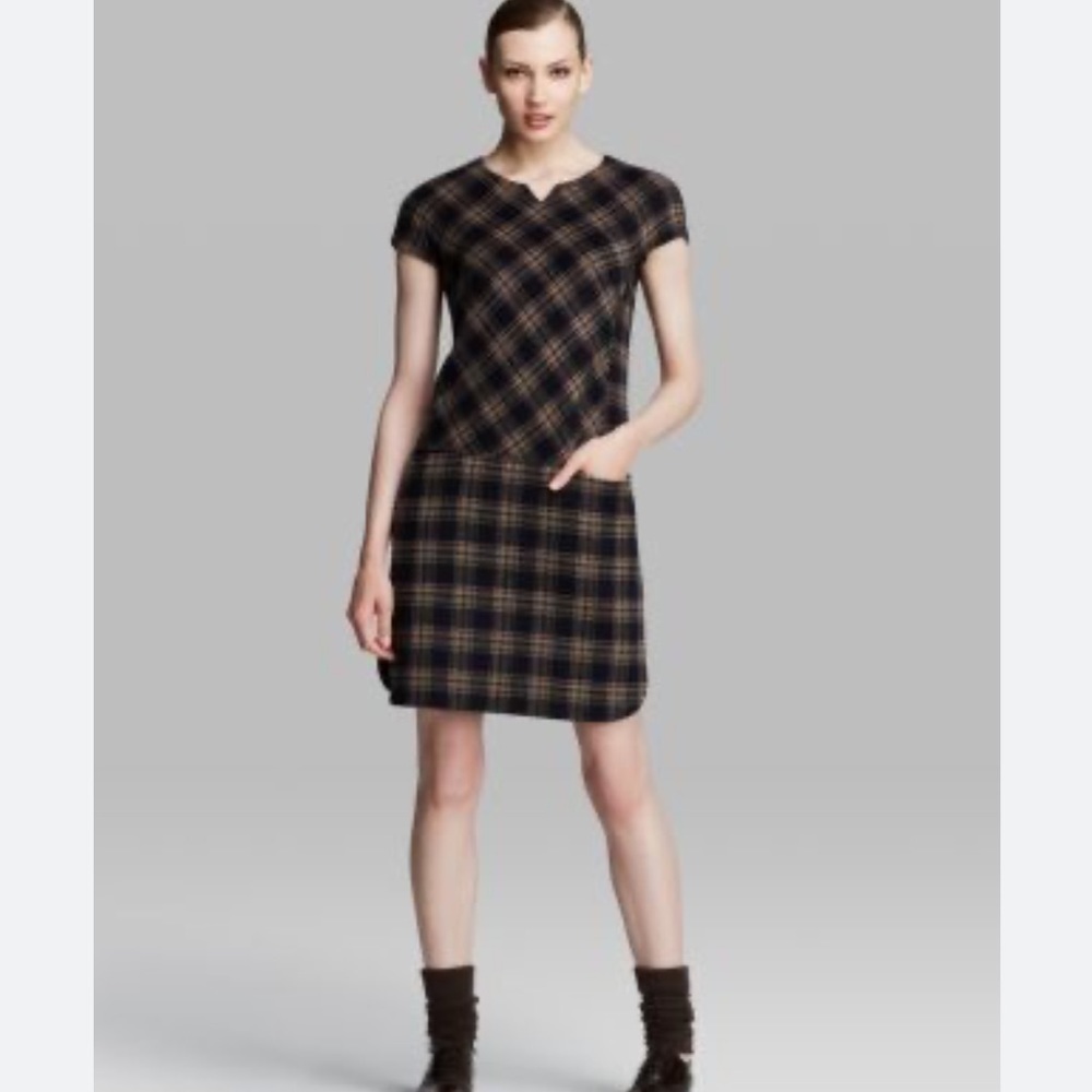 MaxMara Weekend Orense Tartan Print Wool Blend Sheath Dress Sz 4